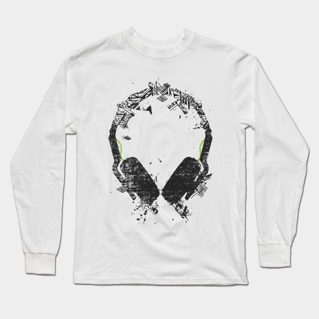 Art Headphones Long Sleeve T-Shirt by Sitchko